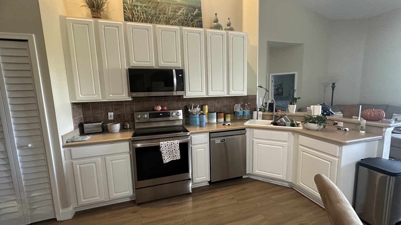 Kitchen cabinets before painting