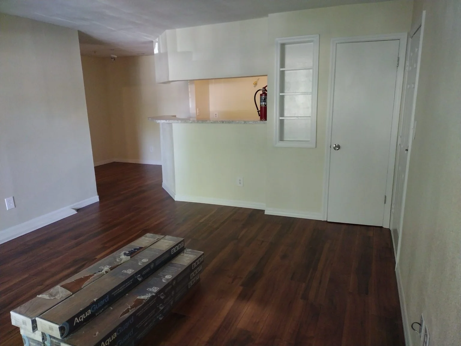 Completed drywall repair finishing and painting