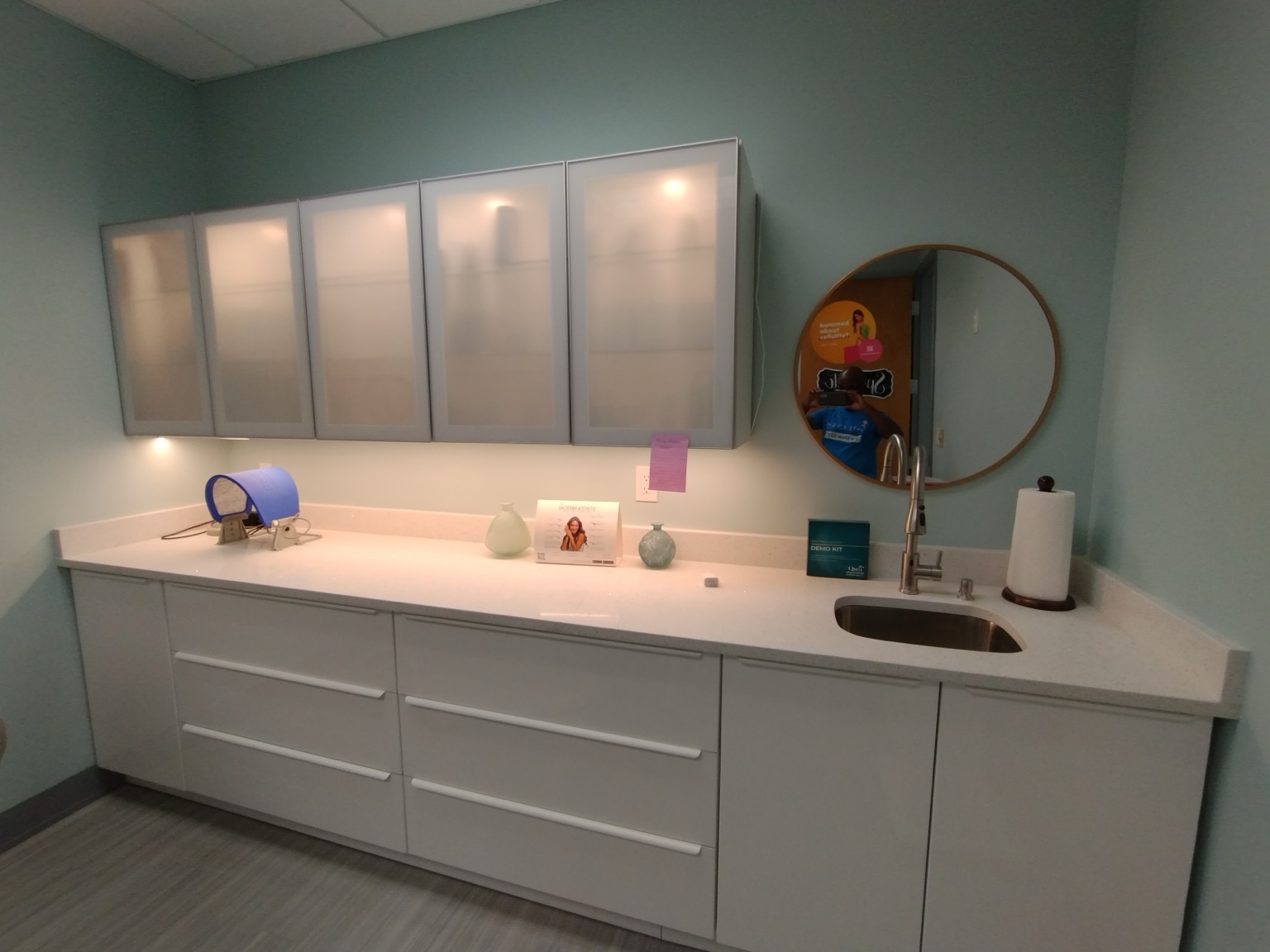 Finished commercial treatment and cabinetry area painting project