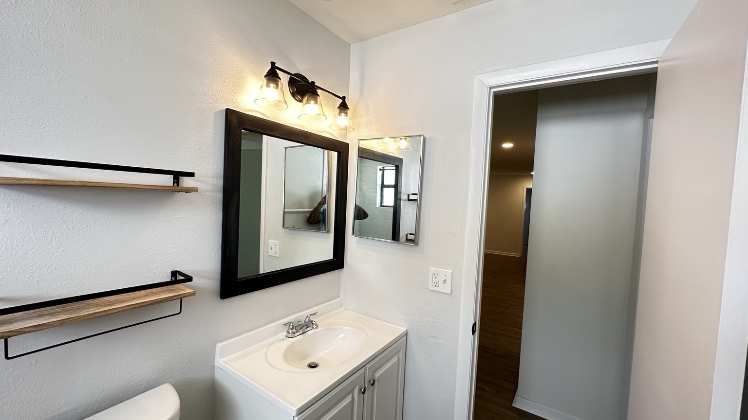 Finished residential bathroom interior painting
