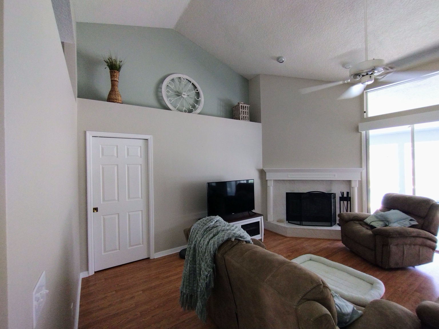 Finished residential living room interior painting